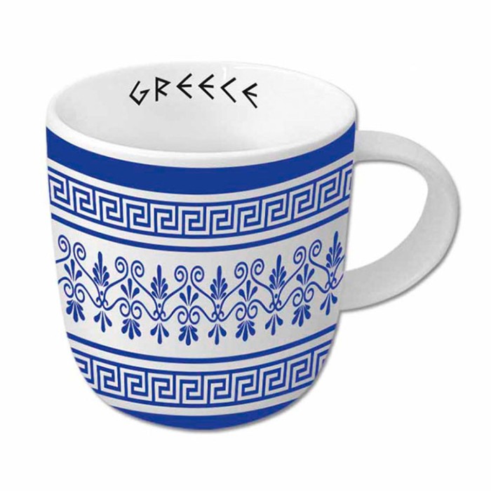 Μεγάλη κούπα  με μπλε Αρχαιοελληνικά μοτίβα