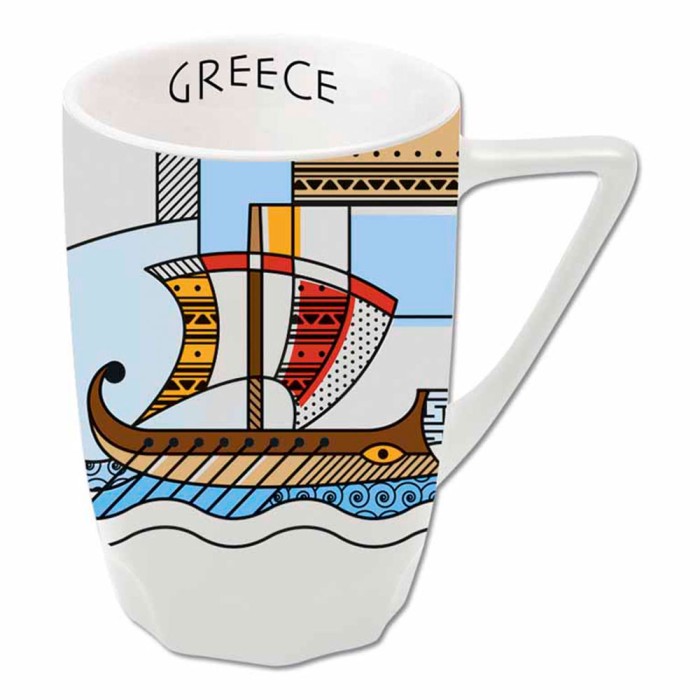 Μεγάλη κούπα με Αρχαιοελληνική Τριήρη