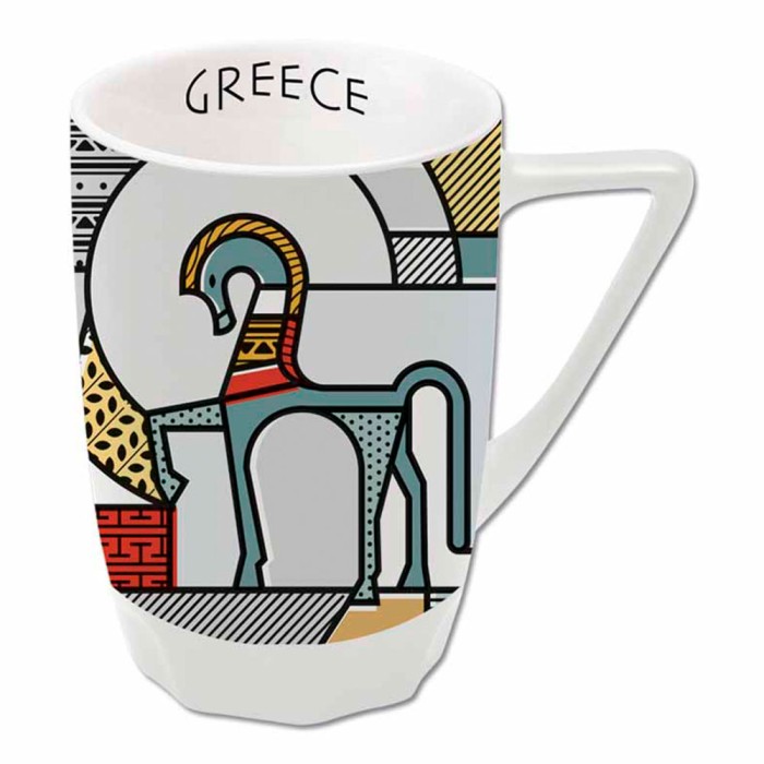 Large mug with an ancient Greek horse