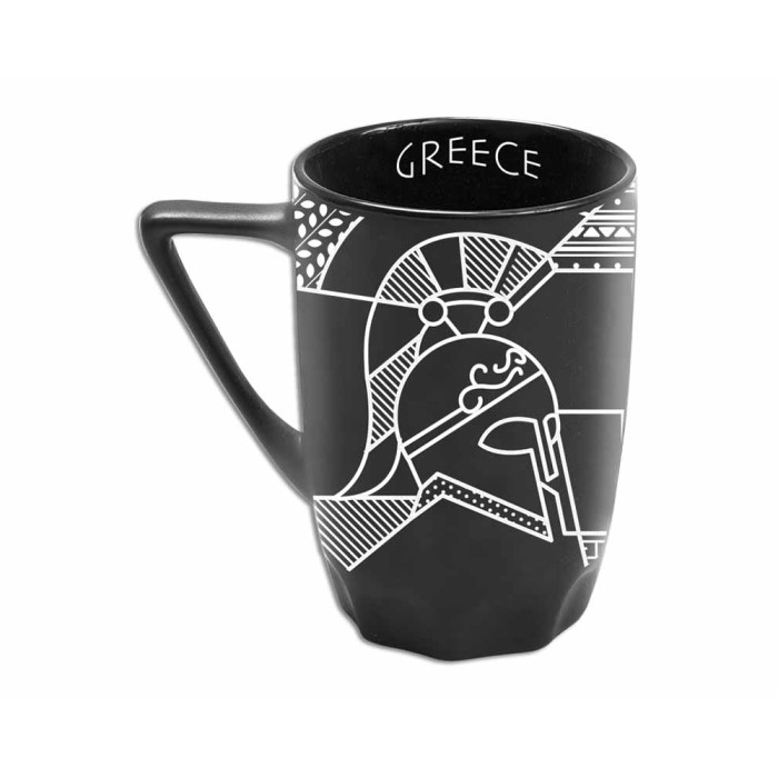 Μεγάλη μαύρη κούπα με Αρχαιοελληνικό άλογο - Image 2
