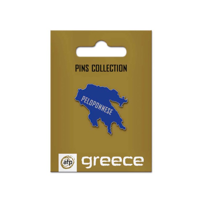 Μεταλλική καρφίτσα με το σχήμα του χάρτη της Πελοποννήσου