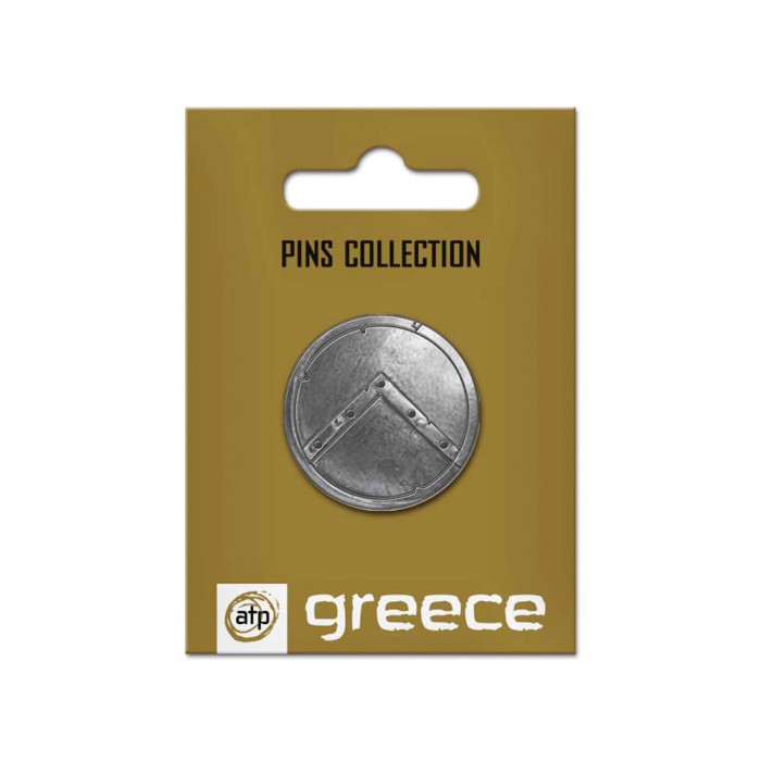 Μεταλλική καρφίτσα με το σύμβολο της ασπίδας του Λεωνίδα