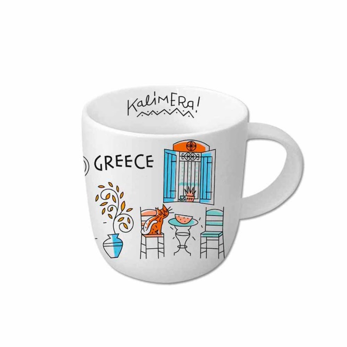 Μεγάλη κούπα με το ελληνικό παραδοσιακό καφενείο