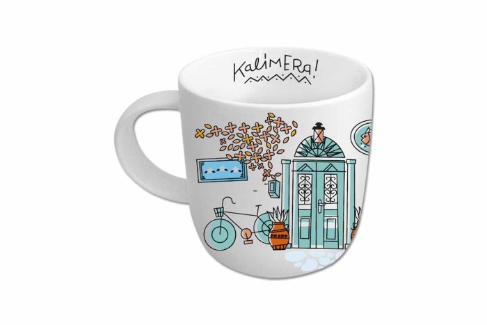 Large Mug With Traditional Greek Coffeeshop - Image 2