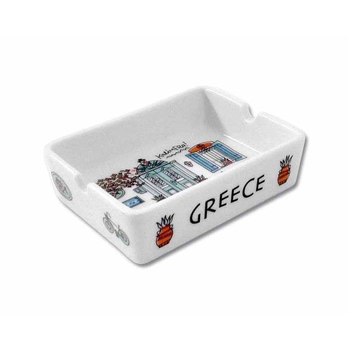 Ashtray With The Traditional Greek Cafe