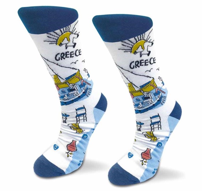 Women's Socks with Greek island designs