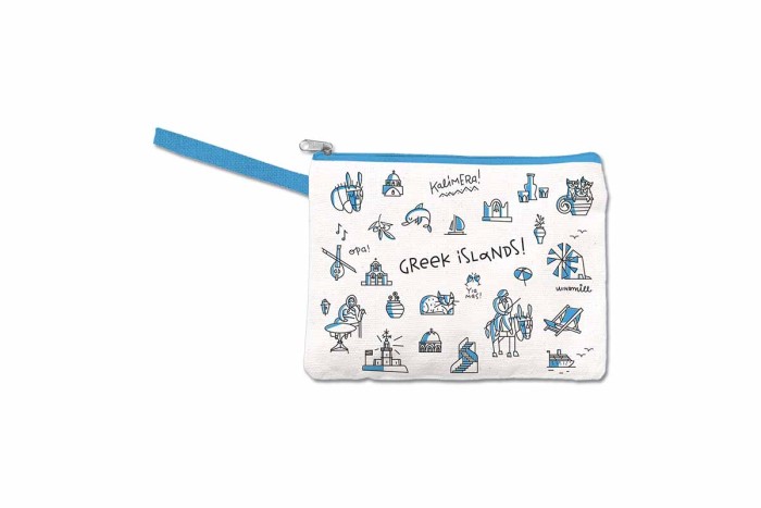 Handbag with Greek islands designs