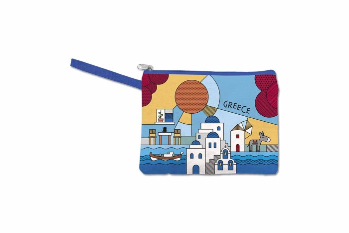 Handbag with Greek Island landscape