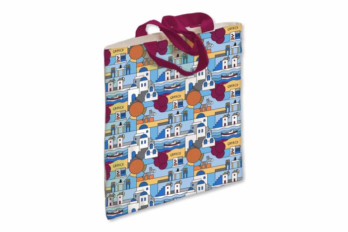 Tote bag with Greek island landscape motif
