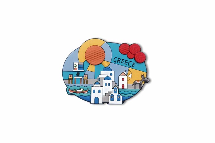 Magnet with traditional Greek island landscape