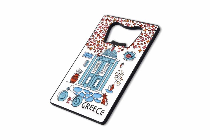 Magnet-Bottle opener with traditional greek cafe