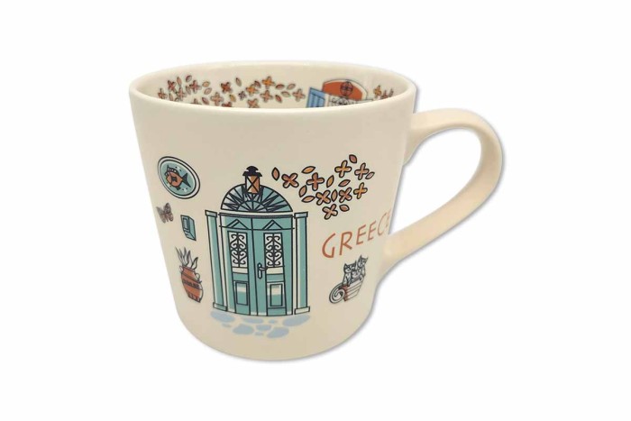Large mug with traditional greek patio