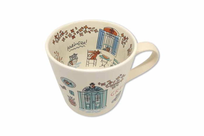 Large mug with traditional greek patio - Image 3